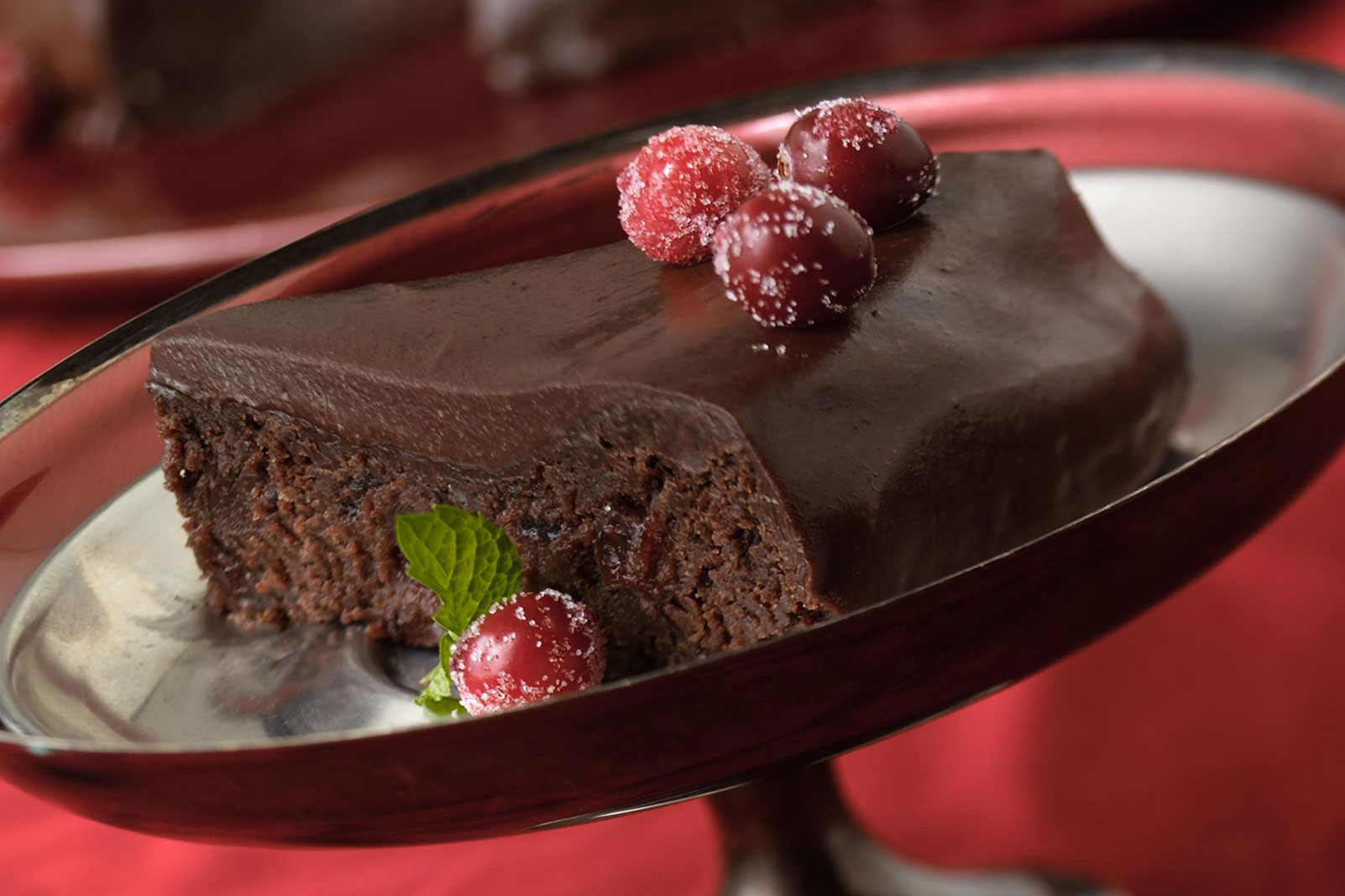 Outrageous Chocolate Cranberry Fudge Cake Ocean Spray