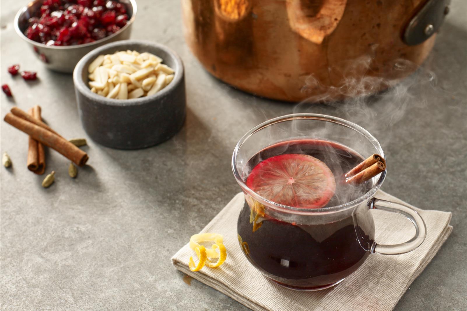 Heart Warmer  Mulled Cranberry Lemon Wine