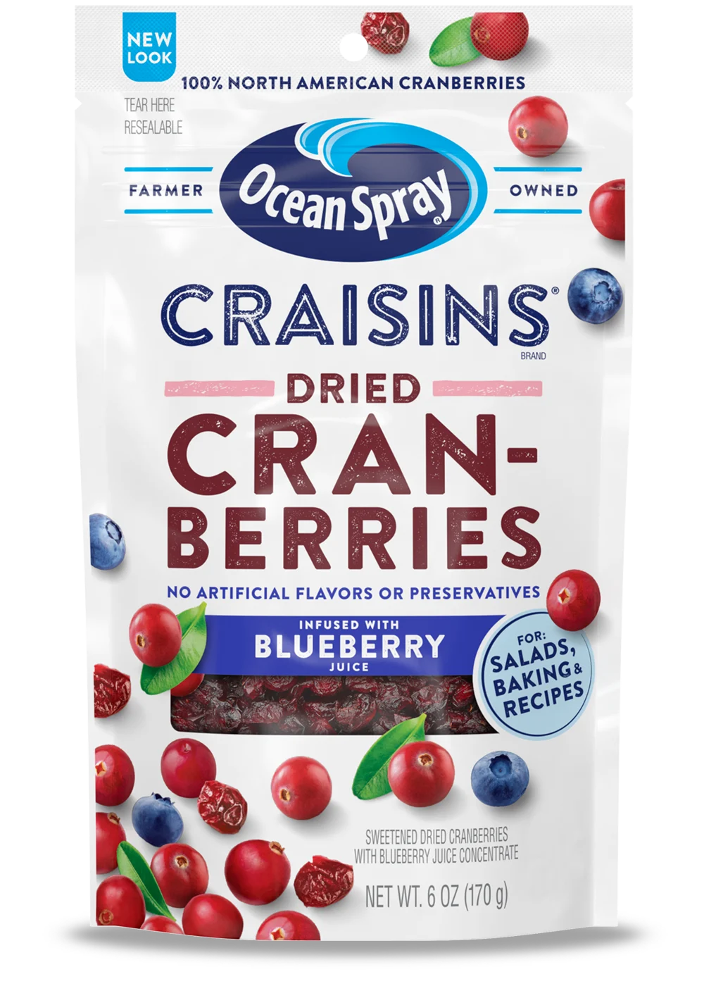 Craisins® Dried Cranberries Blueberry Juice Infused front image.