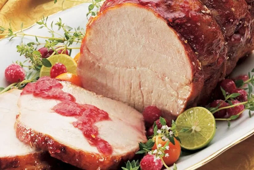 Cranberry Sesame Honey Glazed Pork Roast