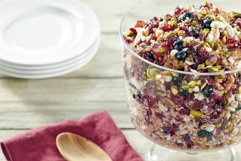 Red, White & Blue Farro Fruit Salad