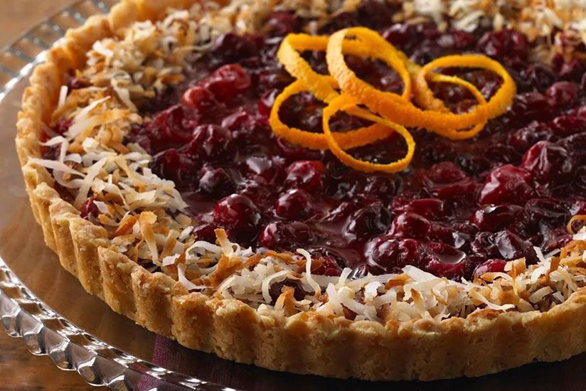 Glistening Coconut Cranberry Tart