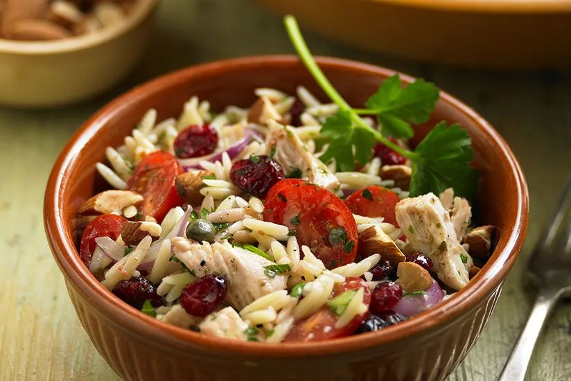 Orzo, Chicken and Triple Basil Salad