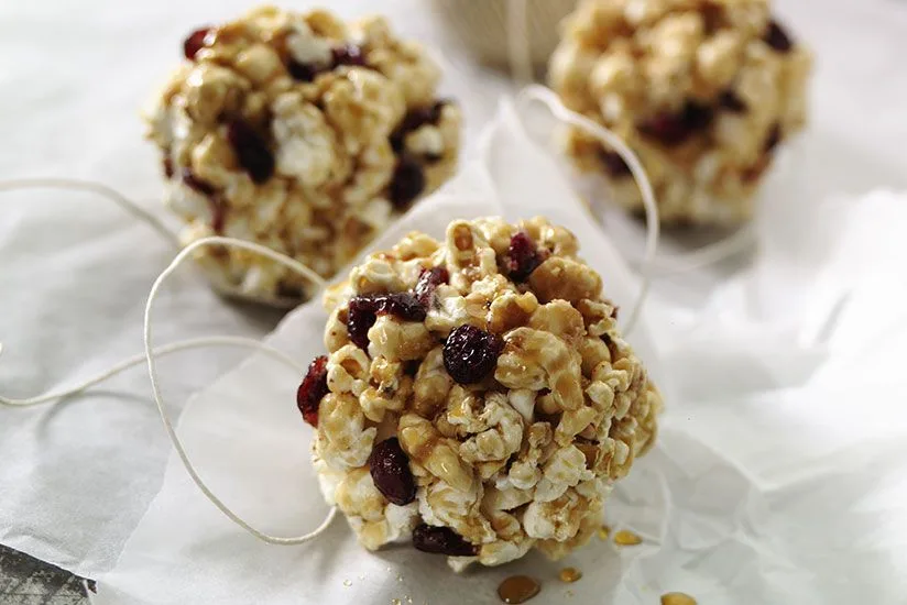 Maple Cranberry Popcorn Balls