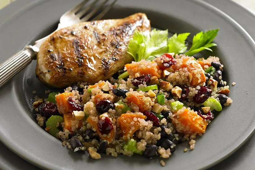 Quinoa-Black Bean Salad with Ruby Cranberry Dressing