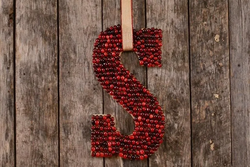 Cranberry Monogram Wreath