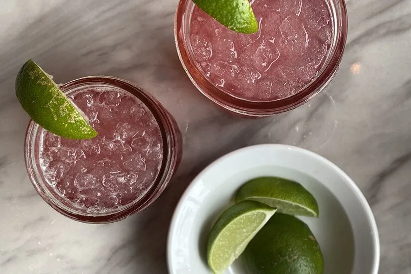 Cranberry-Lime Gin Rickey Cocktail