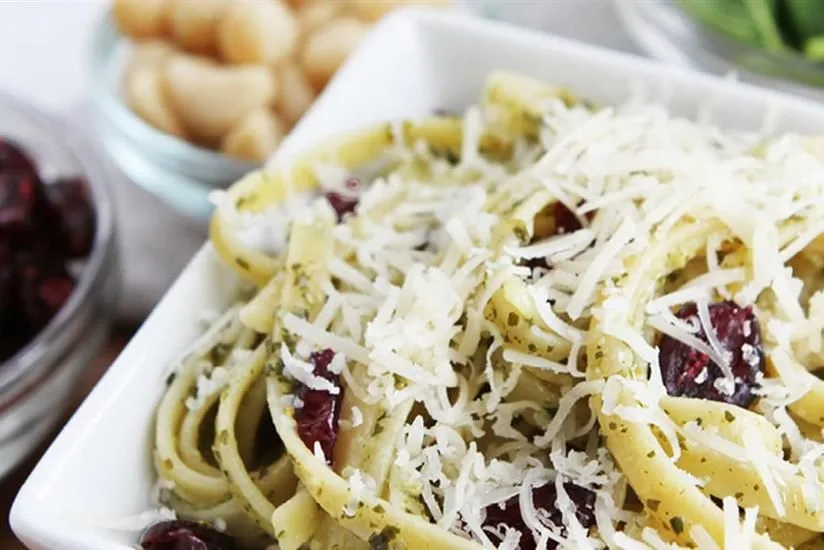 Fettuccine with Cranberry Macadamia Nut Pesto