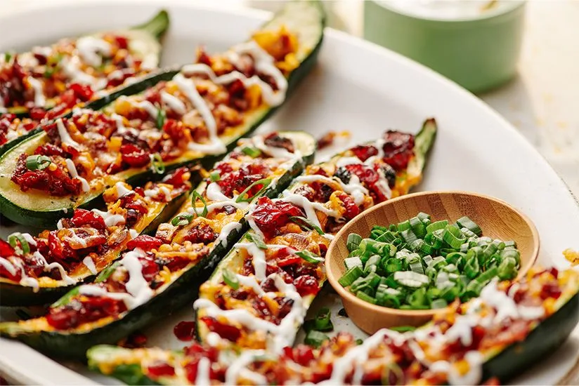 Effortless Air Fried Zucchini Boats