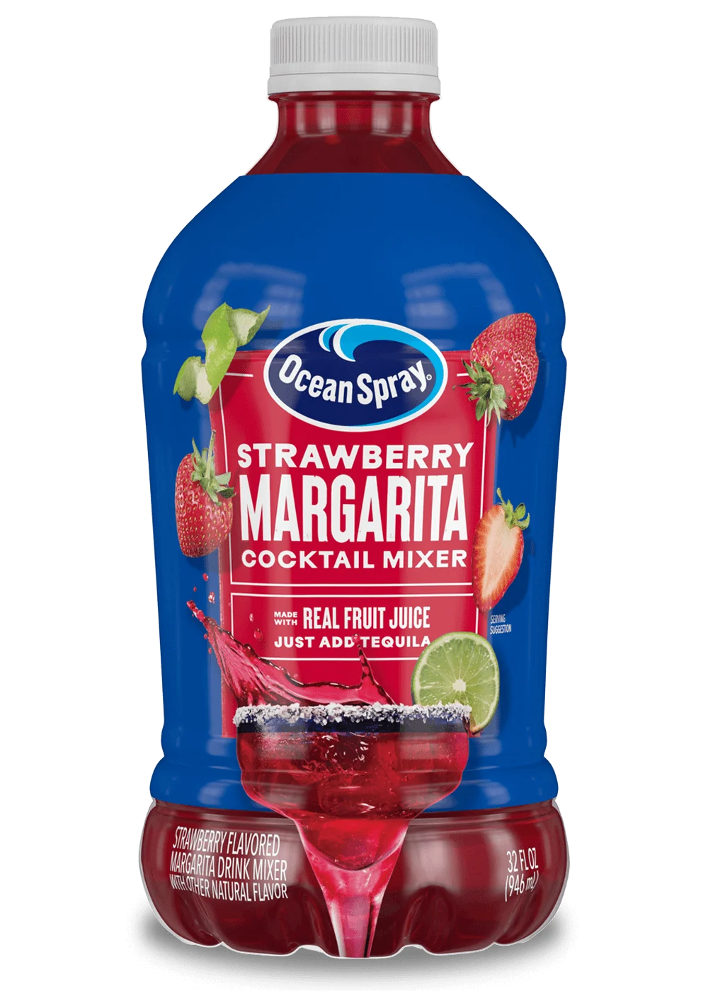 Strawberry Margarita Cocktail Mixer front image.