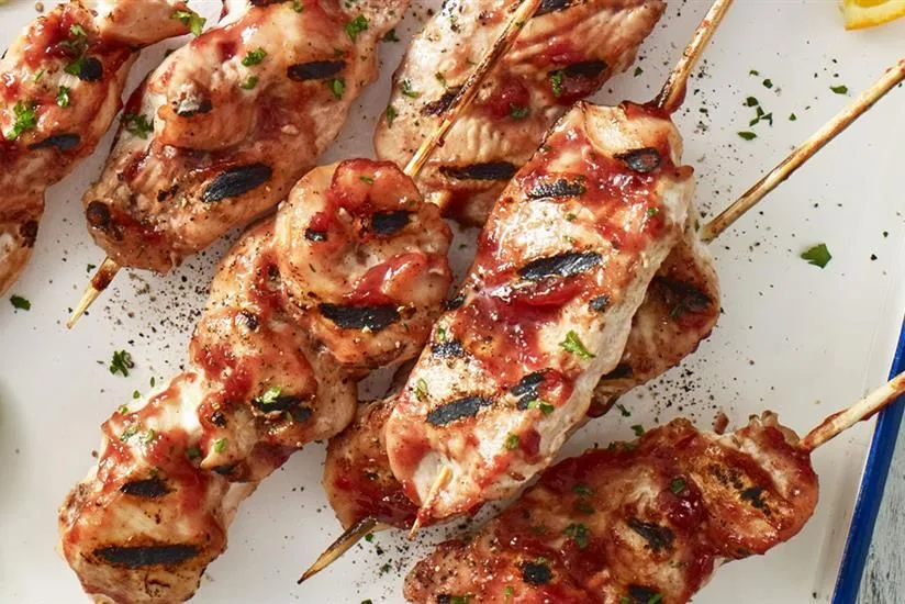 Tequila Sunrise Chicken Skewers