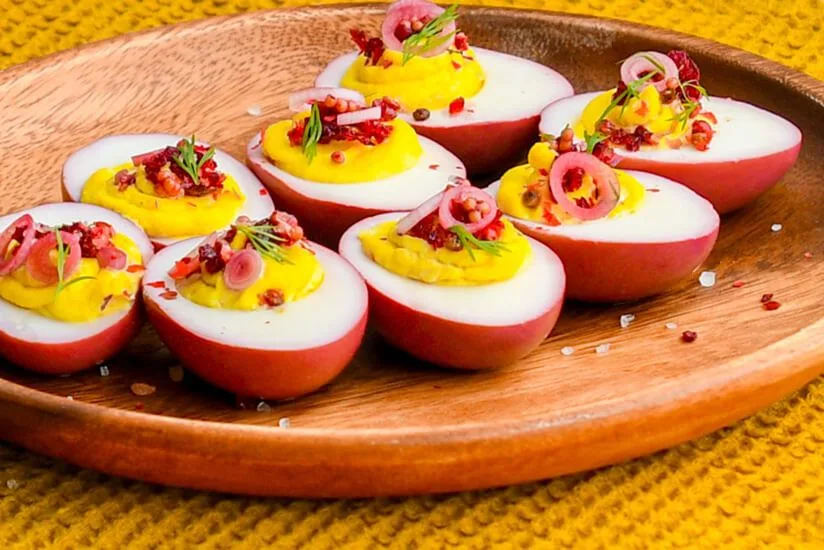 Cranberry Deviled Eggs