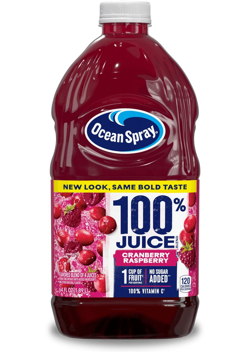 100% Juice Blend - Cranberry Raspberry front image.