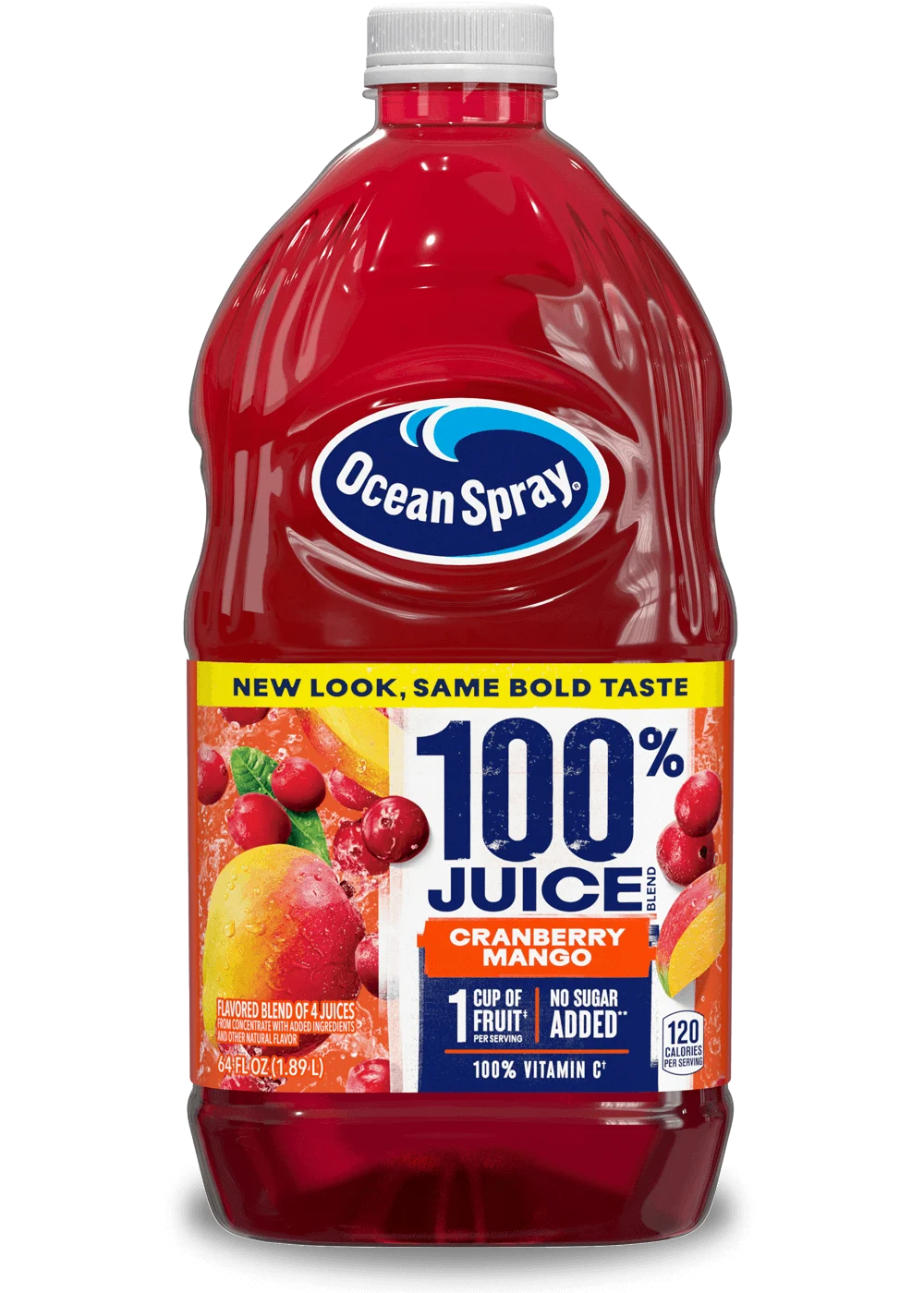 100% Juice Blend - Cranberry Mango front image.