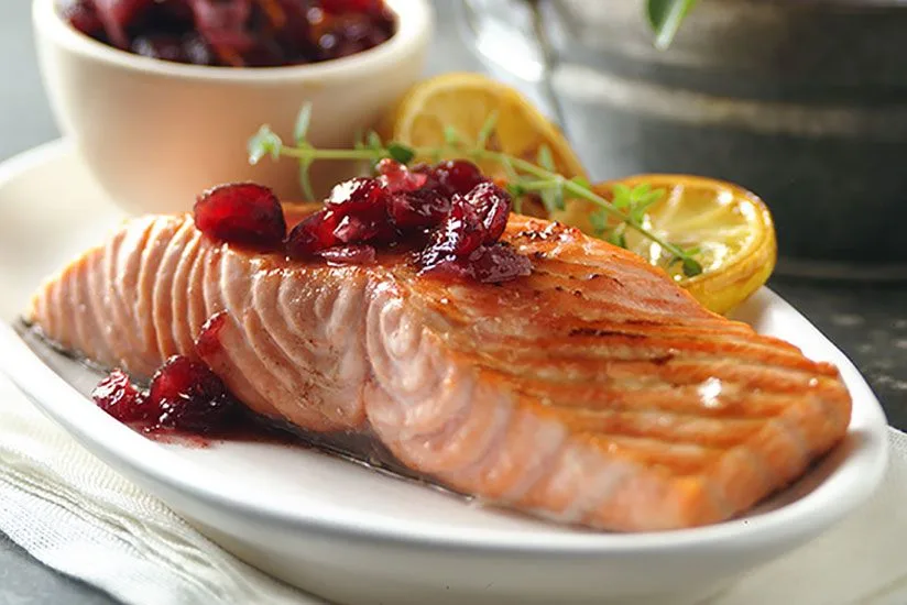 Grilled Salmon with Five-Spice Cranberry Relish