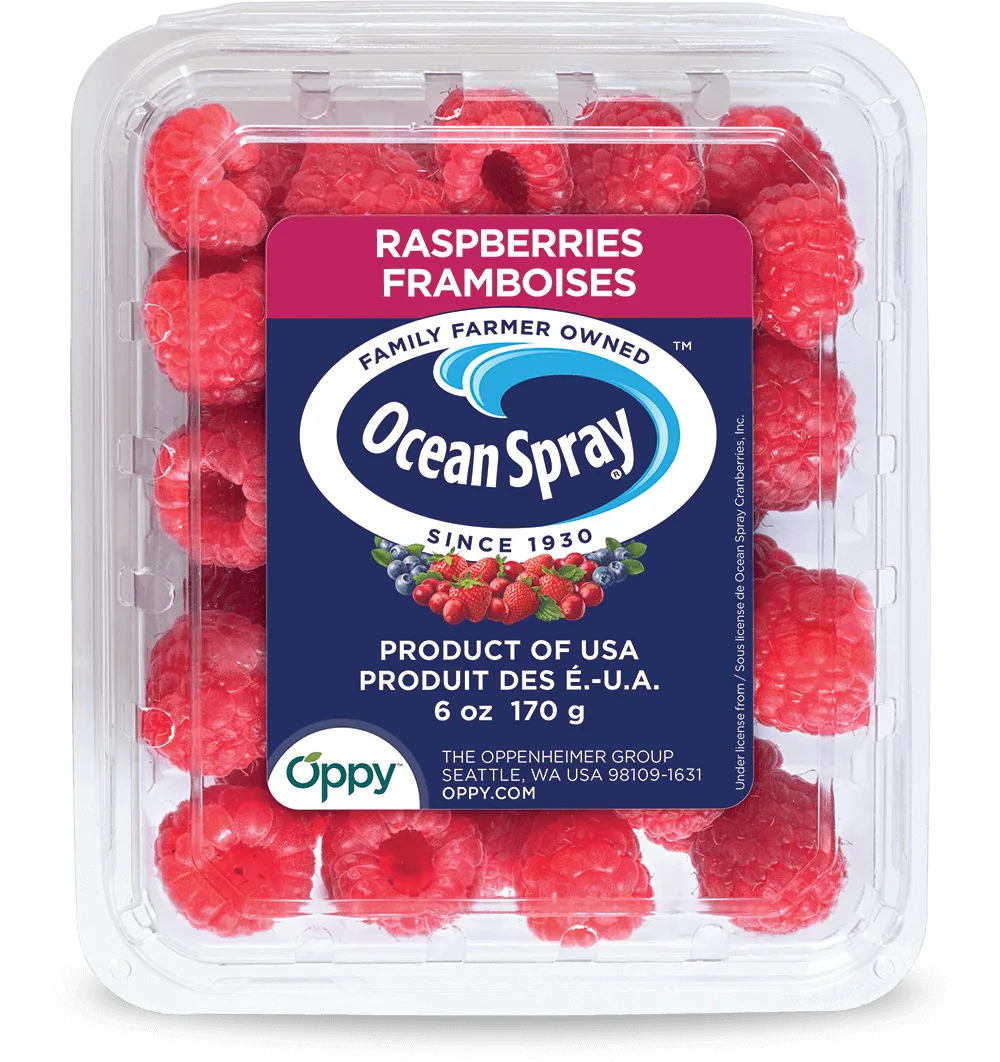 Raspberries front image.