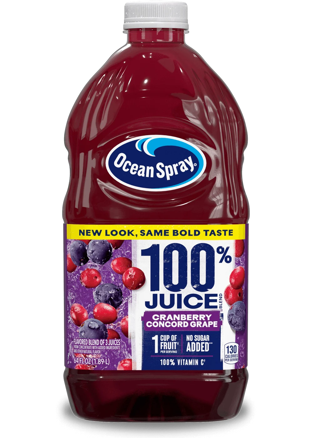 100% Juice Blend - Cranberry Concord Grape front image.