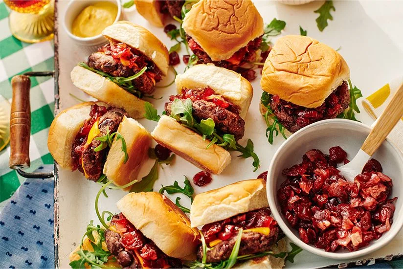 Black Bean Sliders with Simple Cranberry Relish