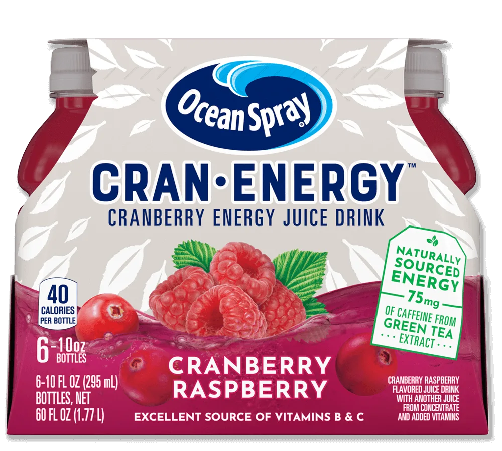 Cran•Energy™ Cranberry Raspberry Energy Juice Drink front image.