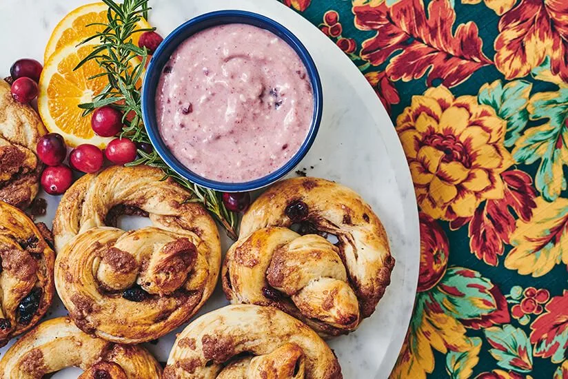 Cranberry Pumpkin Spiced Soft Pretzels