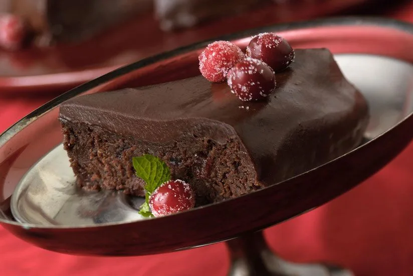 Outrageous Chocolate Cranberry Fudge Cake