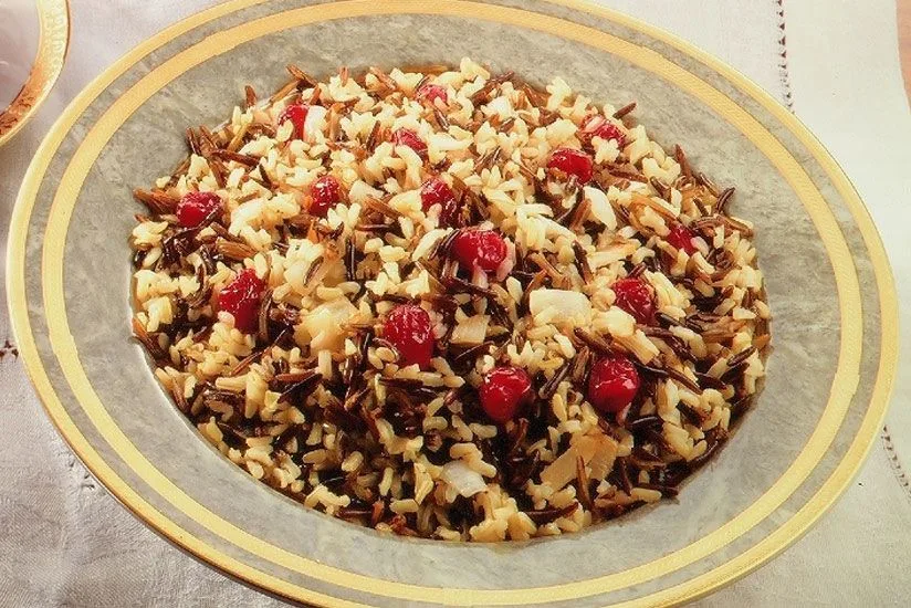 Wild Rice with Cranberries and Caramelized Onions