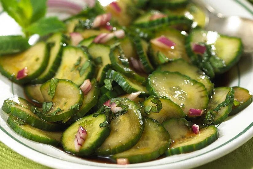 Cranberry Mint Marinated Cucumbers