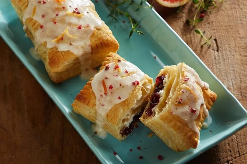 Cranberry Grapefruit Cheese Tarts with Zesty Thyme & Pink Peppercorn Sprinkles