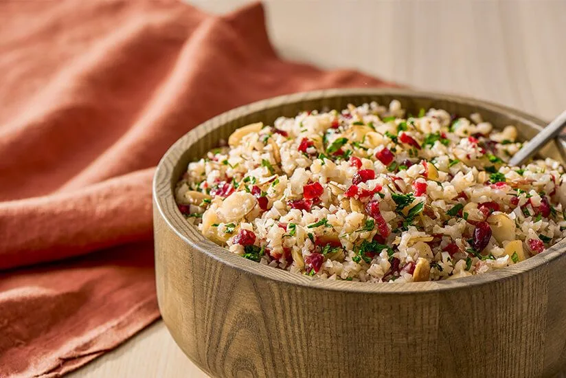 Cauliflower Rice and Cranberry Pilaf