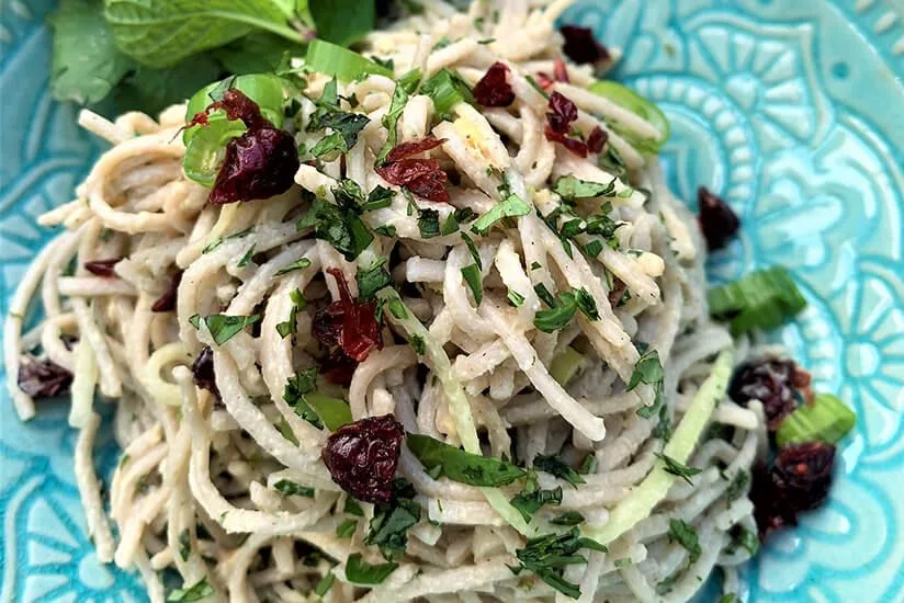 Cold Soba Noodles with Craisins® Dried Cranberries, Ginger, Cucumbers, and Herbs