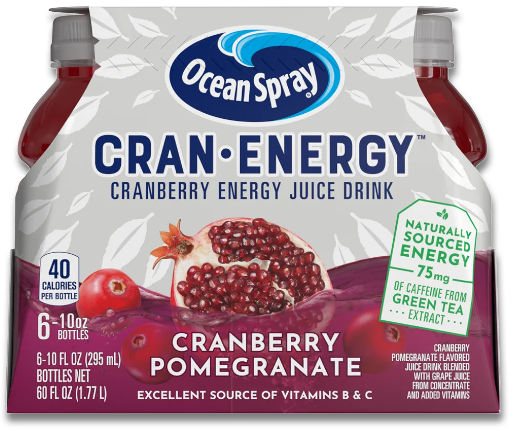 Cran•Energy™ Cranberry Pomegranate Energy Juice Drink front image.